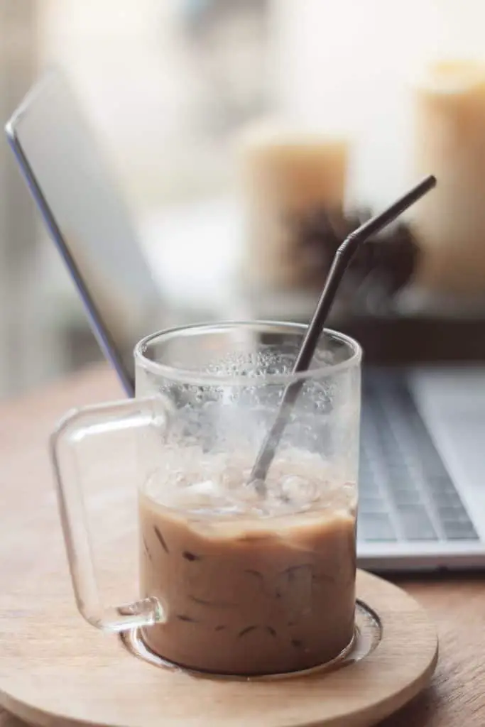 Coffee enjoyed ice cold with cream - Brew the coffee, let it cool to room temperature, add ice and enjoy!