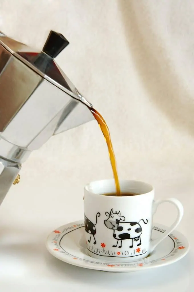 Pouring Cuban Coffee - Use a Moka Pot to brew cafecito