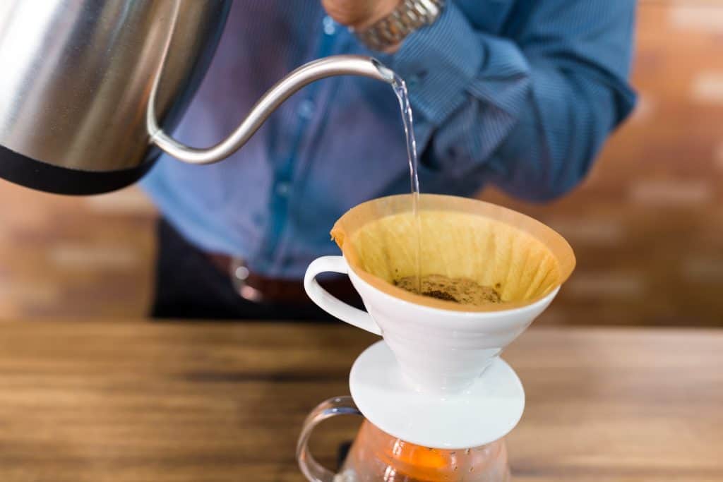 Brown and unbleached coffee filter