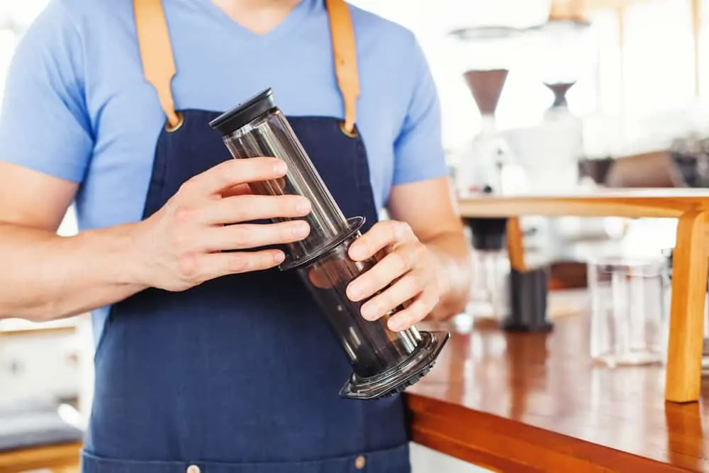 The Aeropress brews one cup at a time