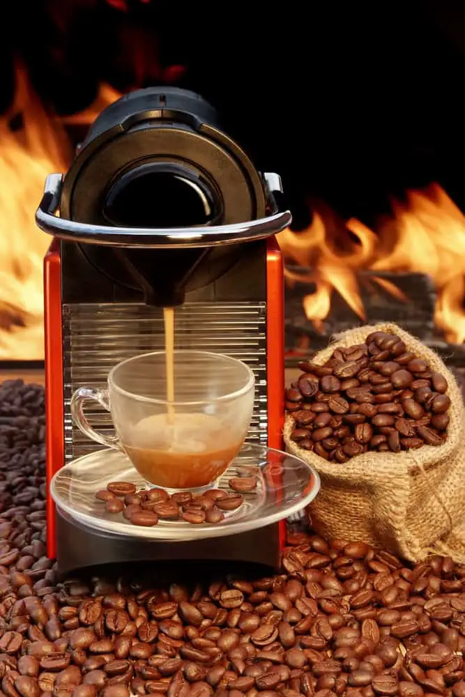 Brewing delicious Espresso in a Nespresso coffee maker