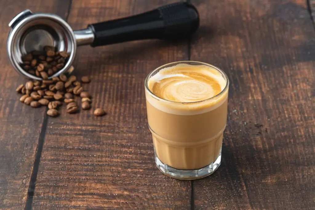 Freshly Brewed Cortado in a glass