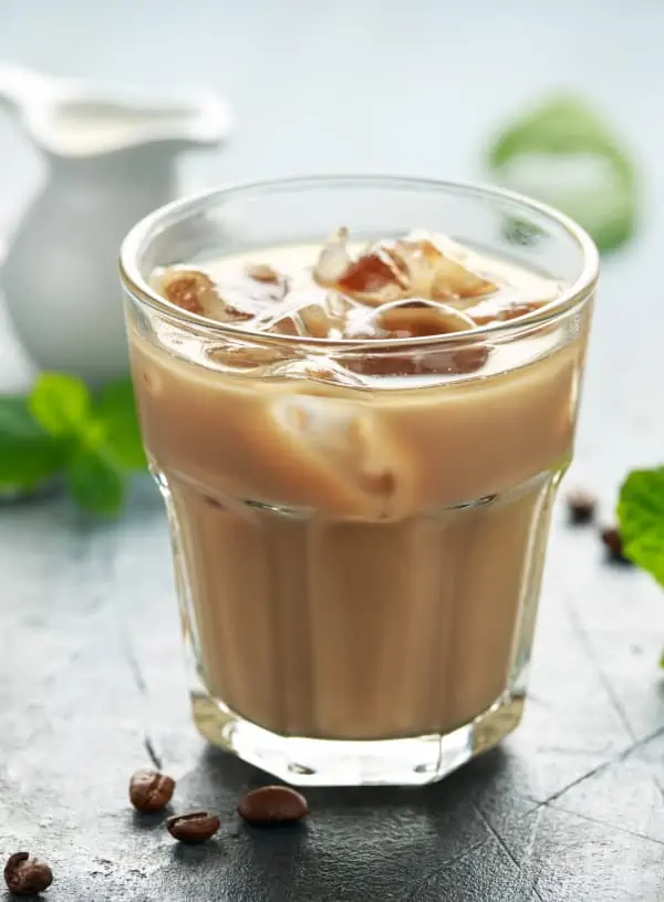 Refreshing Iced Cortado in a glass