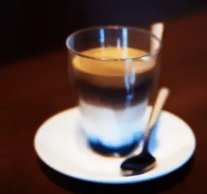 Cortadito served in a glass cup